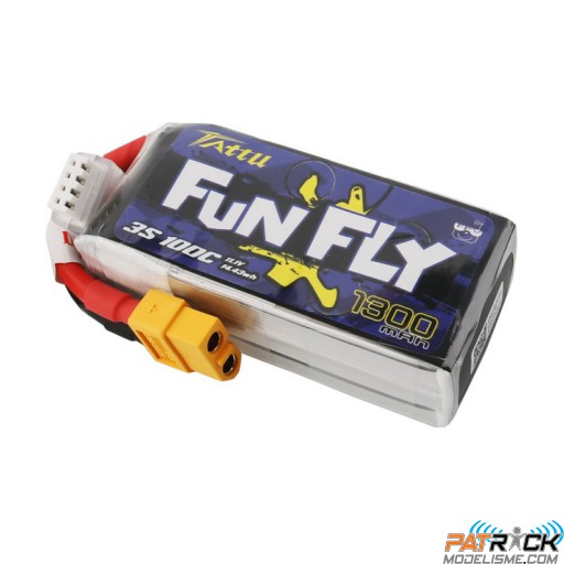 Accu LiPo Tattu FunFly 1300mAh 3S 11,1V 100C XT60