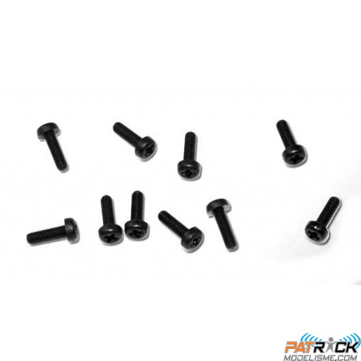 Vis nylon à tête cylindrique noire M3x10 (10pcs)