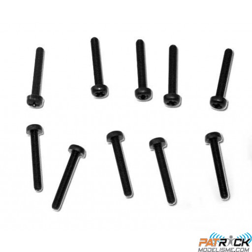 Vis nylon à têtes cylindriques noire M3x20 (10pcs)