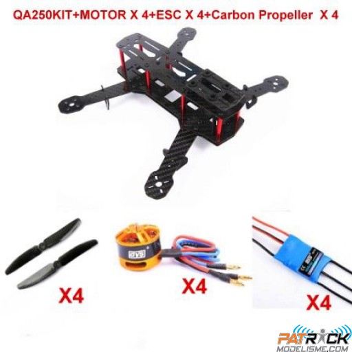 FPV Racing Mini QuadCopter QA-250 Version Carbone COMBO PNP 