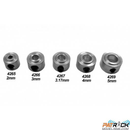 Bagues d'arrêt épaulées alu 3mm (10 pcs)