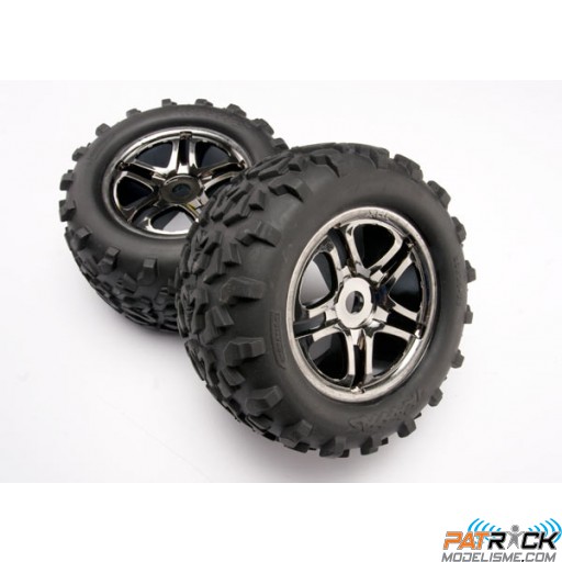 Roues TRAXXAS Maxx 3.8'' noir chrome (paire) (6.3'' outer diamètre 160mm)