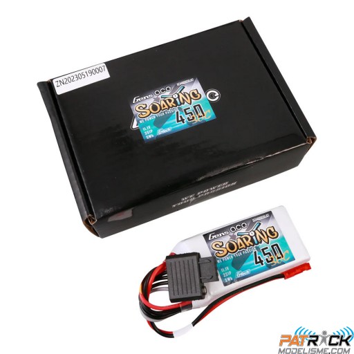 Accu LiPo Gens ace Soaring 450mAh 3S 11.1V 30C JST/BEC G-Tech