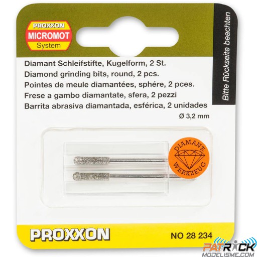Meule sphérique diamanté 3,2mm (2pcs) Proxxon