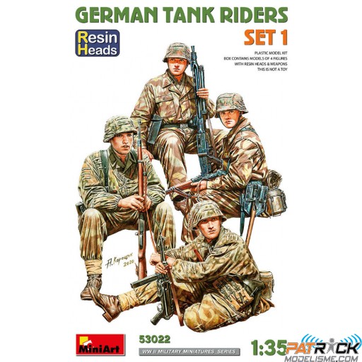 1/35e Kit n°1 de conducteurs de char allemands (têtes en résine)