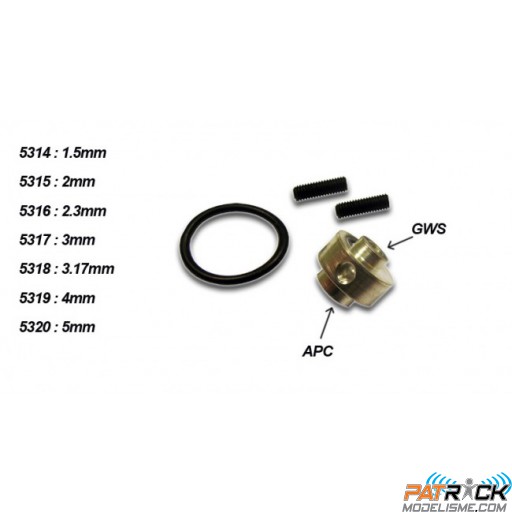  Adaptateur d'hélice APC et GWS arbre 3,17mm