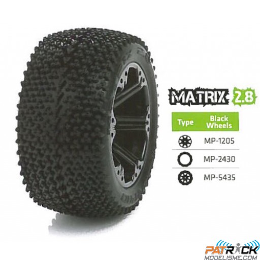 MEDIAL PRO MATRIX 2.8 Monté-collés HEX. 12mm TRAXXAS - AV&AR 1/10emes - LA PAIRE