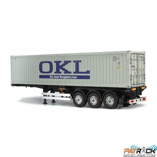 Tamiya Semi Porte-Conteneur 40 Pieds 3 Essieux 1/14e Kit à monter SUR-COMMANDE