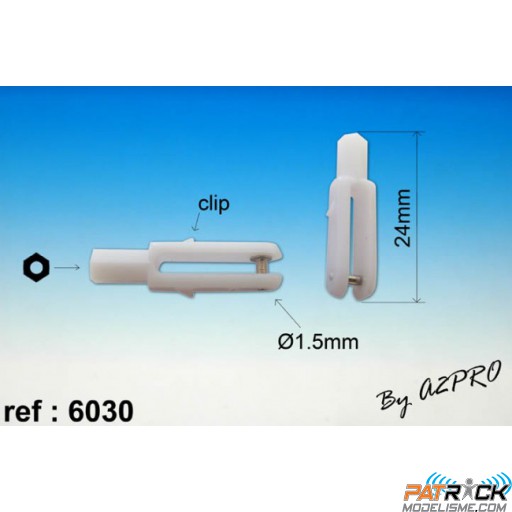 Chape nylon M2 avec axe métal (10 pcs)
