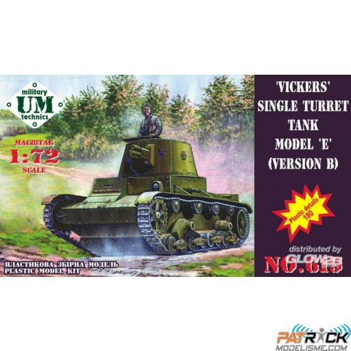 1/72e UniModels Char Vickers single turret tank modelE, ver.B in