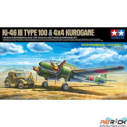 1/48e Tamiya Mitsubishi Ki-46 Iii Type 100 & 4X4 véhicule léger Kurogane