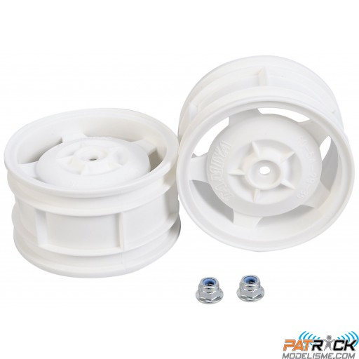 Jante blanche 4WD arrière star dish  – la paire – 1/10ème