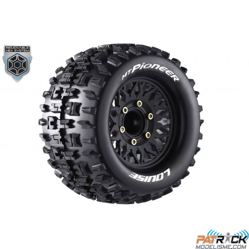 Roues Louise RC MT-PIONEER Jantes 2.8 noires Multi Hexagone 1/10
