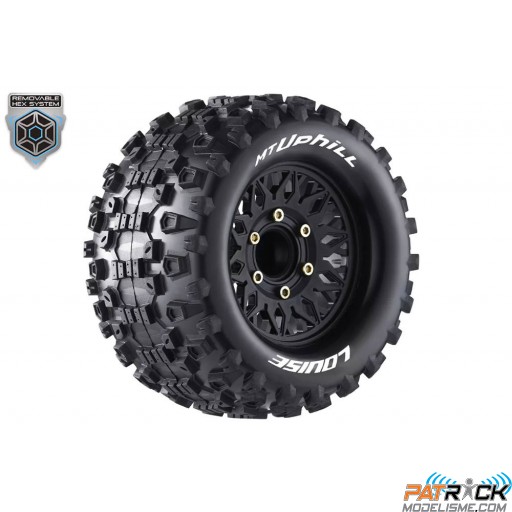 Roues Louise RC MT-UPHILL Jantes 2.8 noires Multi Hexagone 1/10