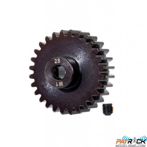 Pignon moteur 28 dents renforcé Module 1 Axe 5mm