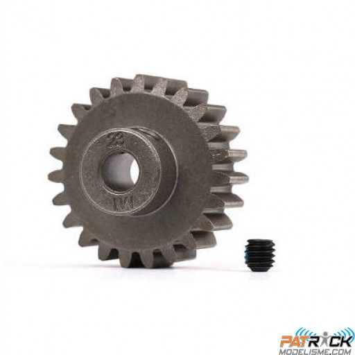 Pignon moteur 23 dents Module 1 Axe 5mm (pour couronne droite métal)