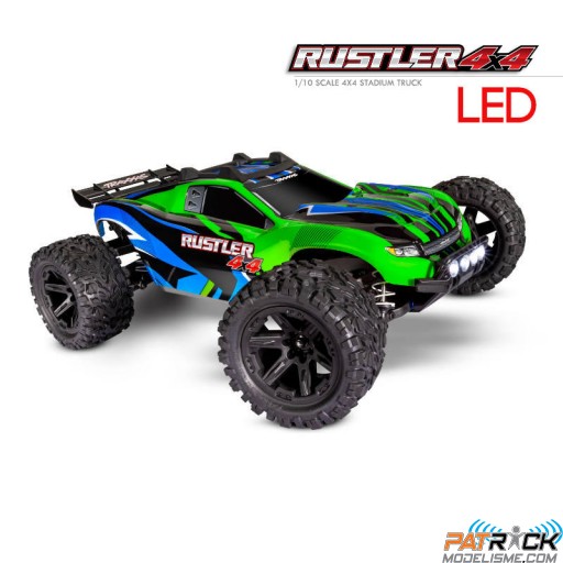 Traxxas Rustler 4x4 Vert Brushed TQ ID LED 1/10e Prête à rouler