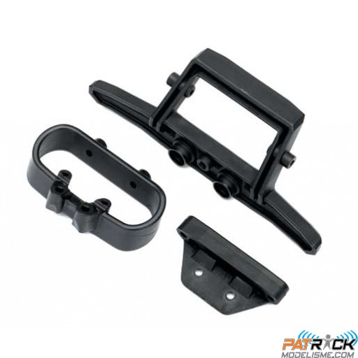 Pare-choc arrière + Support - Rustler 4x4 Traxxas