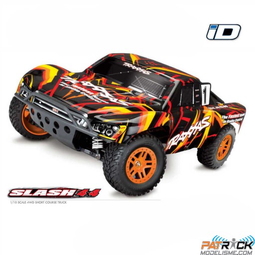 Traxxas SLASH 4x4 Brushed TQ iD Orange 1/10e - Accu+Chargeur 12v