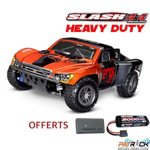 Traxxas Slash 4x4 Brushless BL-2s HD Fox Accu + Chargeur SUR-COMMANDE