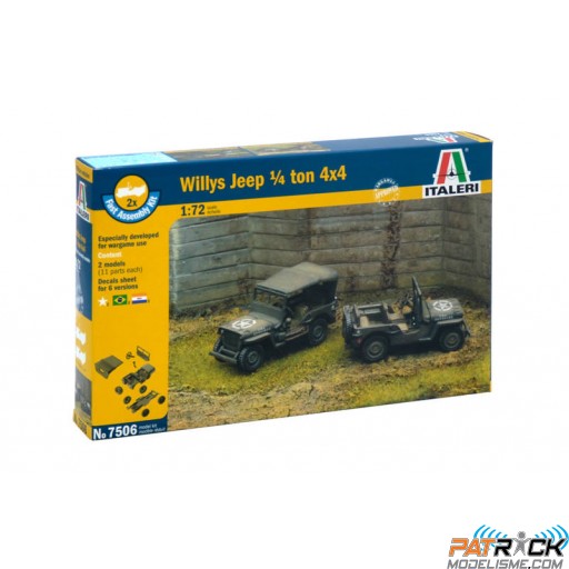 1/72e Italeri 2x JEEP WILLYS 1/4 TON 4X4