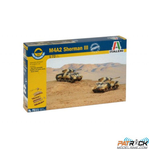 1/72e Italeri 2X M4A2 SHERMAN III - Assemblage rapide