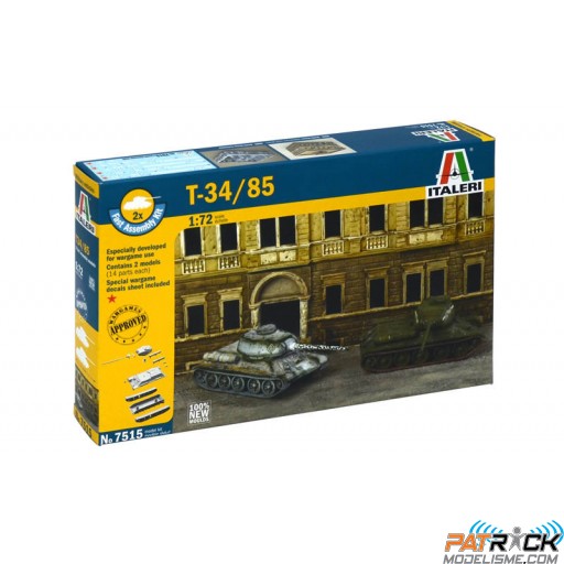 1/72e Italeri 2X Char Russe T-34/85 - Assemblage rapide