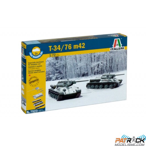1/72e Italeri T-34 + T 76 Modèle 1942- Assemblage rapide