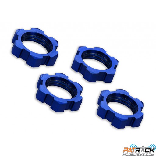 Ecrous de roues alu anodisés bleu 17mm (4)