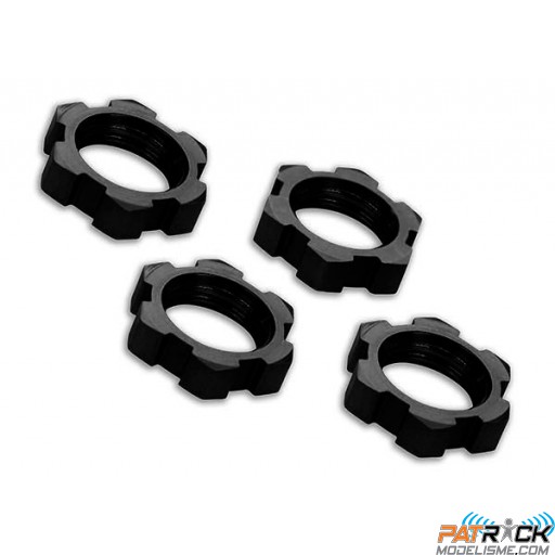Ecrous de roues alu anodisés noir 17mm (4)