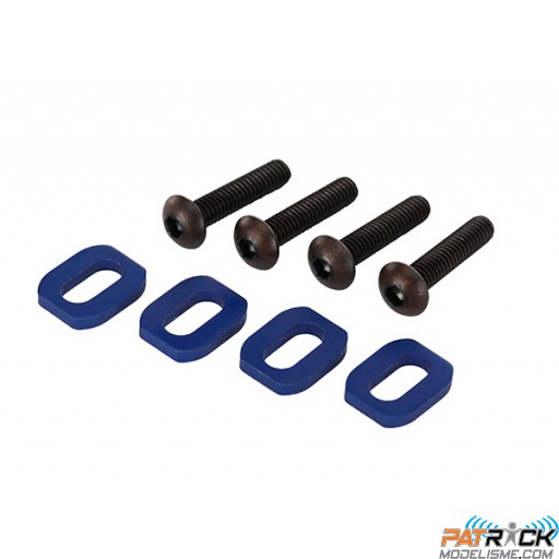 Rondelles support moteur alu anodisees bleu (4)