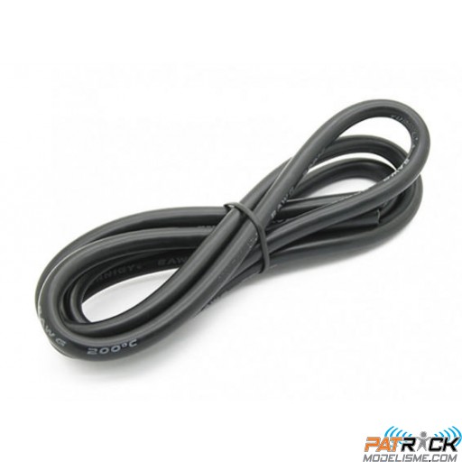 Câble silicone AWG8 - 8.3² noir (1m)