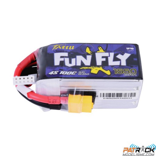 Accu LiPo Tattu FunFly 1550mAh 4S 14,8V 100C XT60