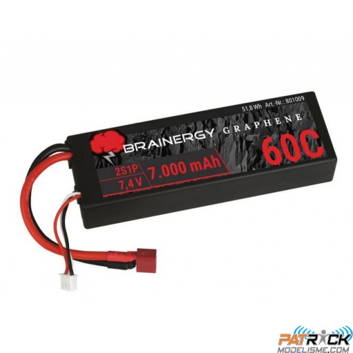 Accu LiPo BRAINERGY Graphene Hardcase 2s1p 7,4V 7200mAh 60C Dean