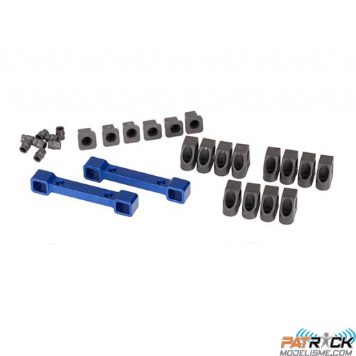SUPPORTS DE TRIANGLE AVANT/ARRIERE ALU ANODISE BLEU (4)