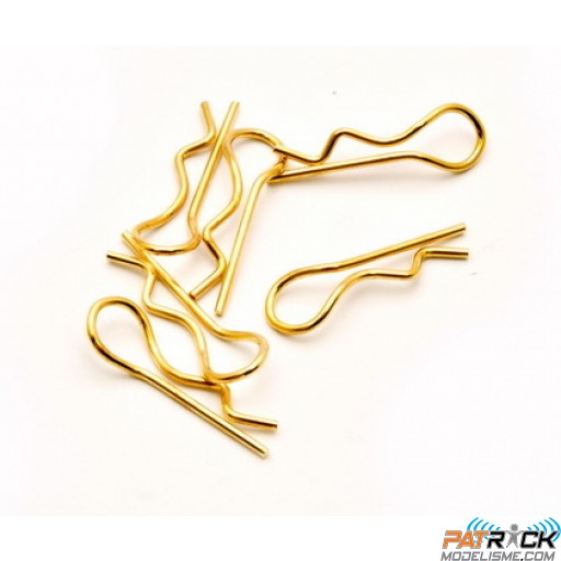 Clips de carrosserie doré 6pcs grand 1/10e ou petit 1/8e