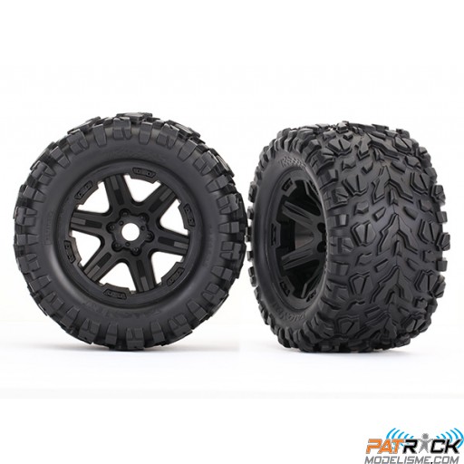 Roues AV/AR montées collées TALON (2) 3,8" E-REVO TSM