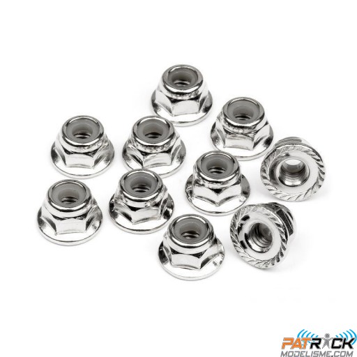 ECROU NYLSTOP EPAULE ARGENT M4 (10pcs)