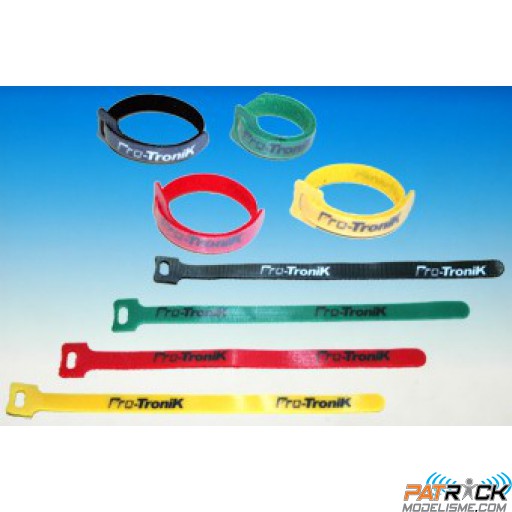 Velcro 23cm, jaune, vert, rouge, noir. (8)
