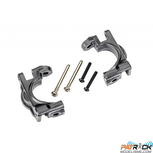 Etriers de fusées gauche et droit renforcés gris (upgrade kit 9080) Traxxas