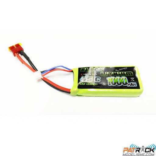 Accu LiPo Black Lithium 1000 mAh 45C 7,4V 2S Dean