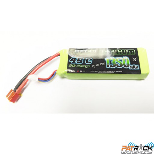 Accu LiPo Black Lithium 1350mAh 45C 3S (116grs) Dean