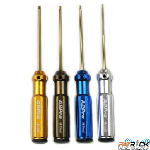 Set de tournevis manche Alu 6 pans HSS 1.5 / 2.0 / 2.5 / 3.0