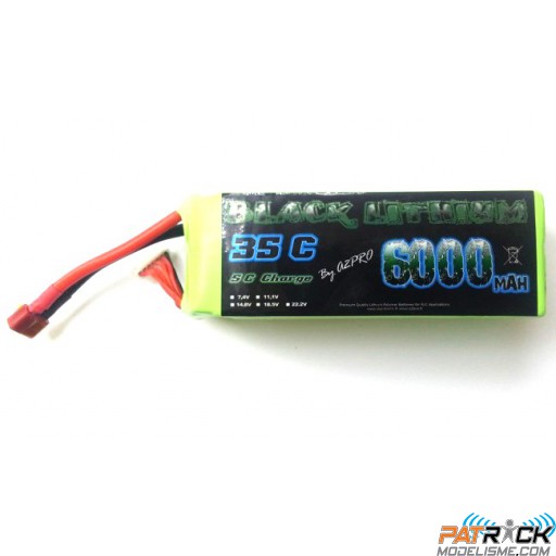 Accu LiPo Black Lithium 6000mAh 35C 6S (812 grs) Dean