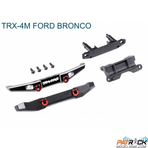 Pare-chocs avant arrière alu anodisé noir TRX-4M Bronco