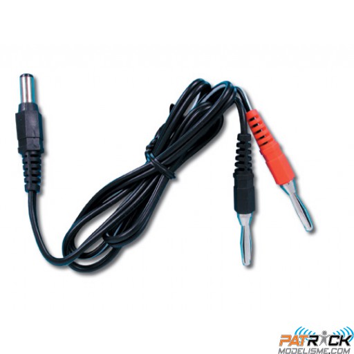 Cordon de charge bananes 4mm vers jack 2,1mm émetteur JR / SPEKTRUM / GRAUPNER / ESKY