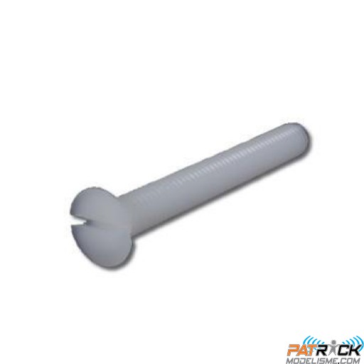 Vis nylon à têtes cylindrique fendues 5 x 40mm, 10 pièces