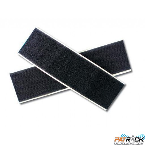 Velcro autocollant noir, long 20 cm/largeur 50mm