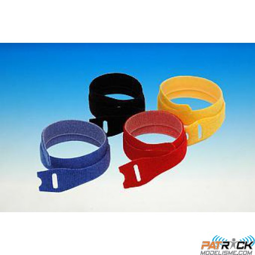 8 Velcro 33cm, jaune, bleu, rouge, noir.