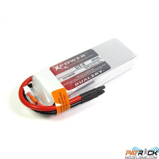 Accu LiPo Dualsky-GT-S 3S-11,1V-35C-Charge X2-2200 mAh